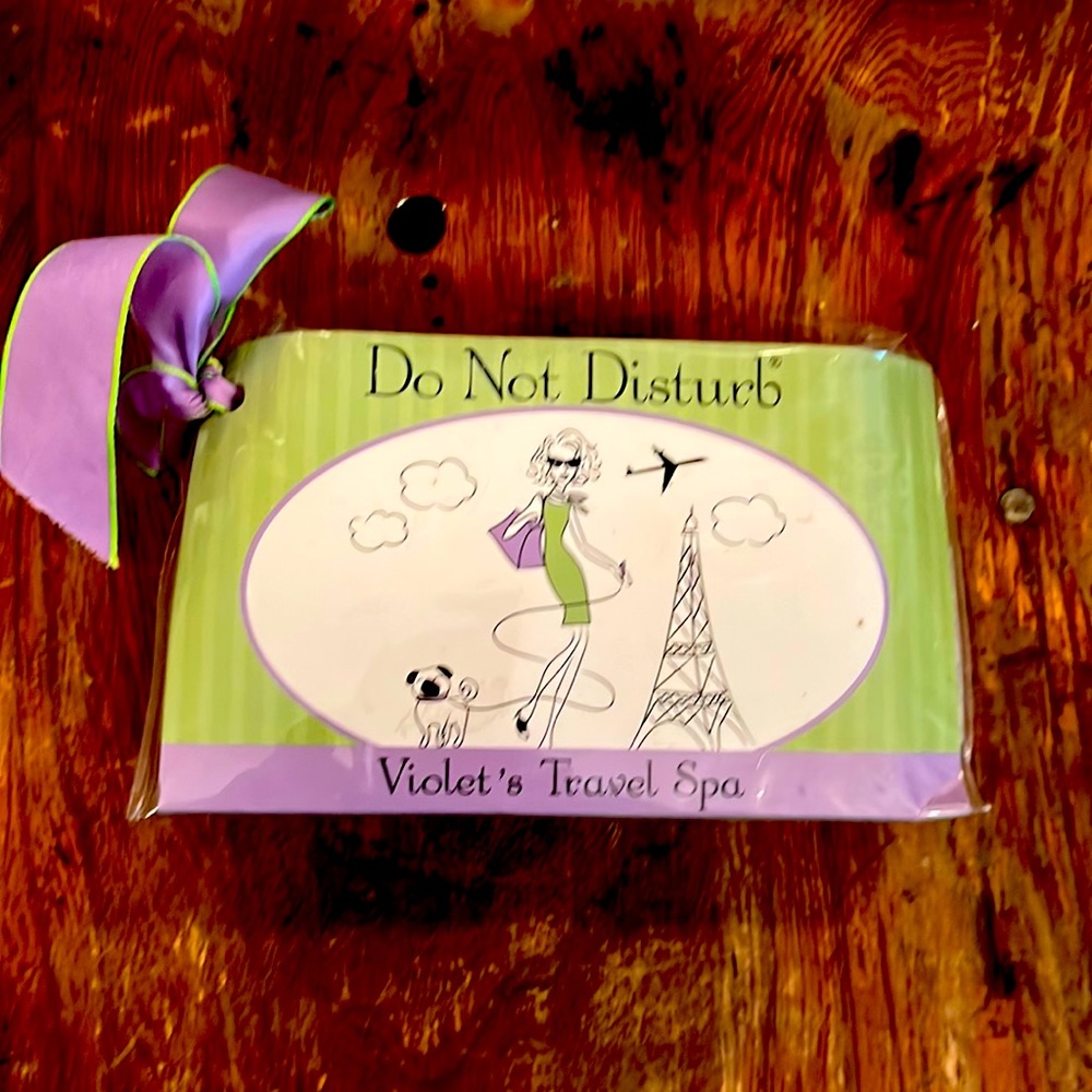 Travel Bath Set, “Do Not Disturb” Violet’s Travel Spa, Candle, Matches, Bath Gel